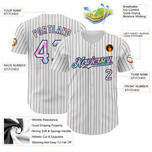 Загрузить изображение в средство просмотра галереи, Custom White Black Pinstripe Tie Dye Authentic Baseball Jersey