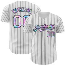 Загрузить изображение в средство просмотра галереи, Custom White Black Pinstripe Tie Dye Authentic Baseball Jersey