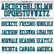 Load image into Gallery viewer, Custom White Teal Old Gold-Black Mesh Authentic Football Jersey