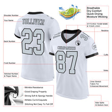 Charger l'image dans la galerie, Custom White Silver-Black Mesh Authentic Football Jersey