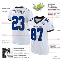 Загрузить изображение в средство просмотра галереи, Custom White Royal-Black Mesh Authentic Football Jersey