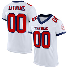 Загрузить изображение в средство просмотра галереи, Custom White Red-Navy Mesh Authentic Football Jersey