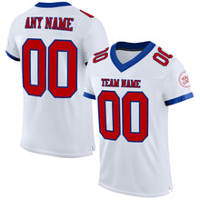 Laden Sie das Bild in den Galerie-Viewer, Custom White Red-Royal Mesh Authentic Football Jersey