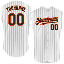 Charger l'image dans la galerie, Custom White Black Pinstripe Orange Authentic Sleeveless Baseball Jersey