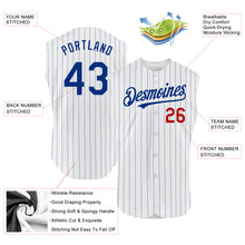 Charger l'image dans la galerie, Custom White Royal Pinstripe Red Authentic Sleeveless Baseball Jersey