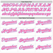 Charger l'image dans la galerie, Custom White Pink Pinstripe Light Blue Authentic Sleeveless Baseball Jersey