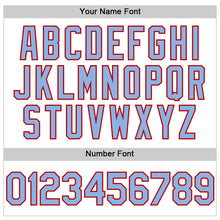 Charger l'image dans la galerie, Custom White Light Blue Pinstripe Red Authentic Sleeveless Baseball Jersey