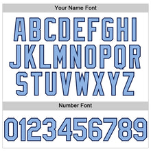 Charger l'image dans la galerie, Custom White Light Blue Pinstripe Navy Authentic Sleeveless Baseball Jersey