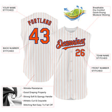 Charger l'image dans la galerie, Custom White Orange Pinstripe Royal Authentic Sleeveless Baseball Jersey
