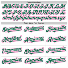 Load image into Gallery viewer, Custom White Kelly Green Pinstripe Pink Authentic Sleeveless Baseball Jersey