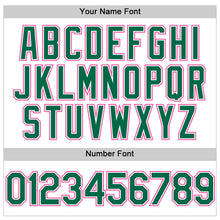 Load image into Gallery viewer, Custom White Kelly Green Pinstripe Pink Authentic Sleeveless Baseball Jersey