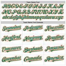 Load image into Gallery viewer, Custom White Kelly Green Pinstripe Orange Authentic Sleeveless Baseball Jersey