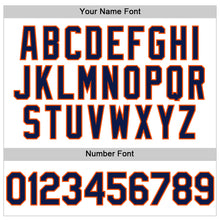 Charger l'image dans la galerie, Custom White Navy Pinstripe Orange Authentic Sleeveless Baseball Jersey