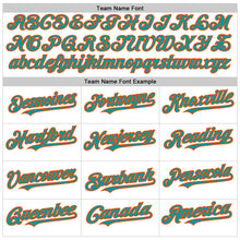 Load image into Gallery viewer, Custom White Teal Pinstripe Orange Authentic Sleeveless Baseball Jersey