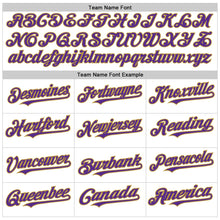 Charger l'image dans la galerie, Custom White Purple Pinstripe Old Gold Authentic Sleeveless Baseball Jersey