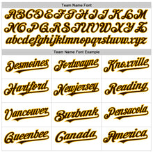 Load image into Gallery viewer, Custom White Brown Pinstripe Gold Authentic Sleeveless Baseball Jersey