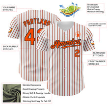 Load image into Gallery viewer, Custom White (Black Orange Pinstripe) Orange-Black Authentic Baseball Jersey