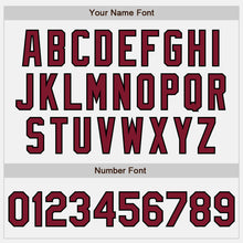 Load image into Gallery viewer, Custom White (Black Crimson Pinstripe) Crimson-Black Authentic Baseball Jersey