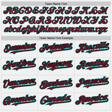 Load image into Gallery viewer, Custom White (Black Crimson Pinstripe) Crimson Black-Aqua Authentic Baseball Jersey
