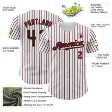 Load image into Gallery viewer, Custom White (Black Crimson Pinstripe) Black Crimson-Cream Authentic Baseball Jersey