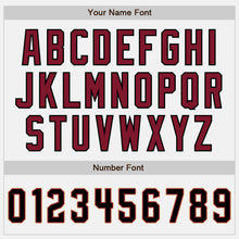 Load image into Gallery viewer, Custom White (Black Crimson Pinstripe) Black Crimson-Cream Authentic Baseball Jersey
