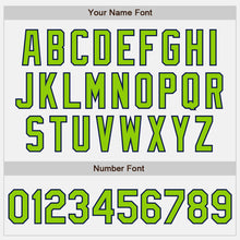 Load image into Gallery viewer, Custom White (Navy Neon Green Pinstripe) Neon Green-Navy Authentic Baseball Jersey