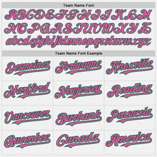 Load image into Gallery viewer, Custom White (Kelly Green Pink Pinstripe) Pink-Kelly Green Authentic Baseball Jersey