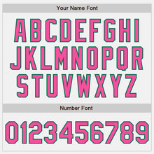 Load image into Gallery viewer, Custom White (Kelly Green Pink Pinstripe) Pink-Kelly Green Authentic Baseball Jersey