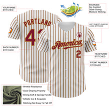 Load image into Gallery viewer, Custom White (Crimson Old Gold Pinstripe) Crimson-Gold Authentic Baseball Jersey