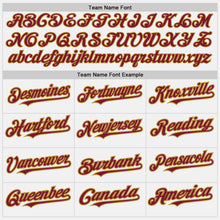 Load image into Gallery viewer, Custom White (Crimson Old Gold Pinstripe) Crimson-Gold Authentic Baseball Jersey
