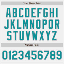Load image into Gallery viewer, Custom White (Teal Gray Pinstripe) Teal-Gray Authentic Baseball Jersey