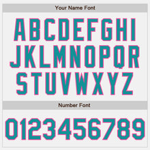 Load image into Gallery viewer, Custom White (Teal Pink Pinstripe) Teal-Pink Authentic Baseball Jersey