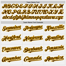 Load image into Gallery viewer, Custom White (Brown Gold Pinstripe) Brown-Gold Authentic Baseball Jersey