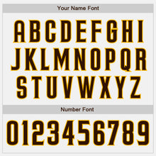 Load image into Gallery viewer, Custom White (Brown Gold Pinstripe) Brown-Gold Authentic Baseball Jersey