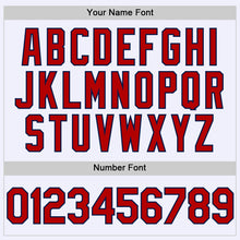 Загрузить изображение в средство просмотра галереи, Custom White Red-Navy Mesh Authentic Throwback Baseball Jersey