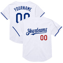 Загрузить изображение в средство просмотра галереи, Custom White Royal-Red Mesh Authentic Throwback Baseball Jersey