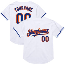 Загрузить изображение в средство просмотра галереи, Custom White Royal-Orange Mesh Authentic Throwback Baseball Jersey