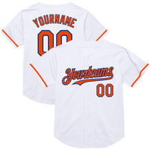 Загрузить изображение в средство просмотра галереи, Custom White Orange-Royal Mesh Authentic Throwback Baseball Jersey