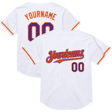 Загрузить изображение в средство просмотра галереи, Custom White Purple-Orange Mesh Authentic Throwback Baseball Jersey
