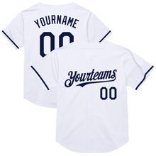 Загрузить изображение в средство просмотра галереи, Custom White Navy Mesh Authentic Throwback Baseball Jersey