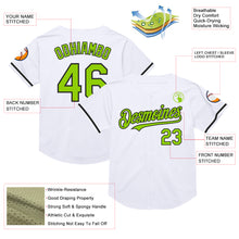 Загрузить изображение в средство просмотра галереи, Custom White Neon Green-Black Mesh Authentic Throwback Baseball Jersey