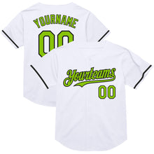 Загрузить изображение в средство просмотра галереи, Custom White Neon Green-Black Mesh Authentic Throwback Baseball Jersey