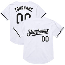 Загрузить изображение в средство просмотра галереи, Custom White Black Mesh Authentic Throwback Baseball Jersey