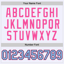 Загрузить изображение в средство просмотра галереи, Custom White Light Blue Black-Pink Mesh Authentic Throwback Baseball Jersey