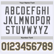 Charger l'image dans la galerie, Custom White Steel Gray-Old Gold Mesh Authentic Throwback Baseball Jersey