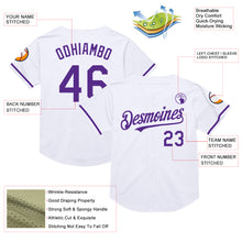 Загрузить изображение в средство просмотра галереи, Custom White Purple Mesh Authentic Throwback Baseball Jersey