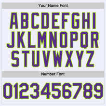 Загрузить изображение в средство просмотра галереи, Custom White Purple-Neon Green Mesh Authentic Throwback Baseball Jersey