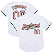 Загрузить изображение в средство просмотра галереи, Custom White Medium Pink-Green Mesh Authentic Throwback Baseball Jersey