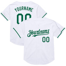 Загрузить изображение в средство просмотра галереи, Custom White Kelly Green Mesh Authentic Throwback Baseball Jersey