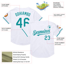 Загрузить изображение в средство просмотра галереи, Custom White Teal Mesh Authentic Throwback Baseball Jersey